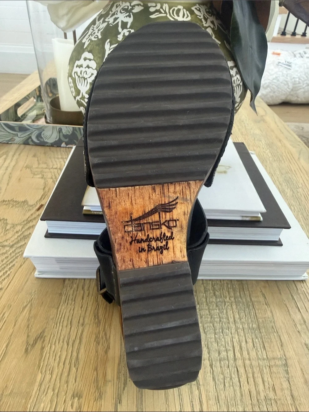 Dansko Women's Authentic Open-Toe Wooden Wedge Sandals size 38